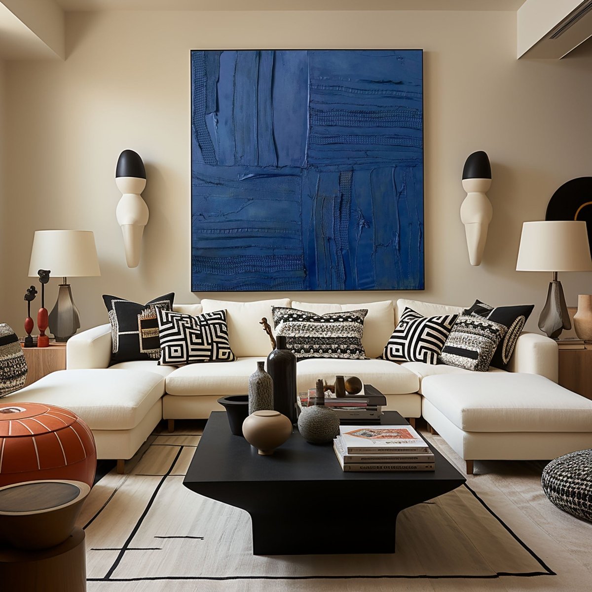 Blue Minimalist Art RAB103 - royalbrushart