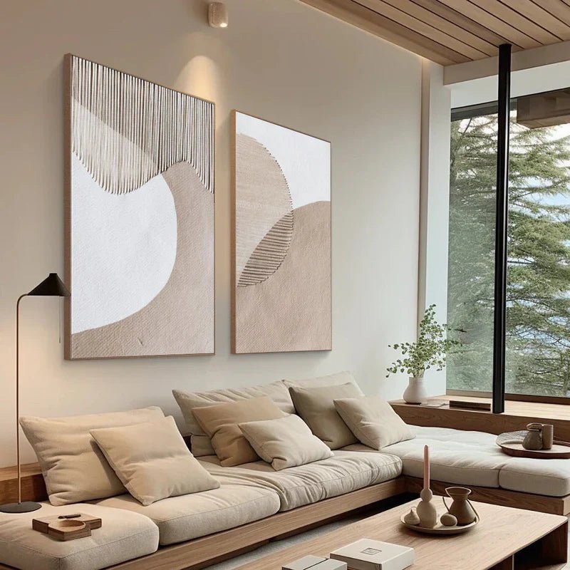 Modern Minimalist Wall Art 2 Piece Set RAB730 - royalbrushart
