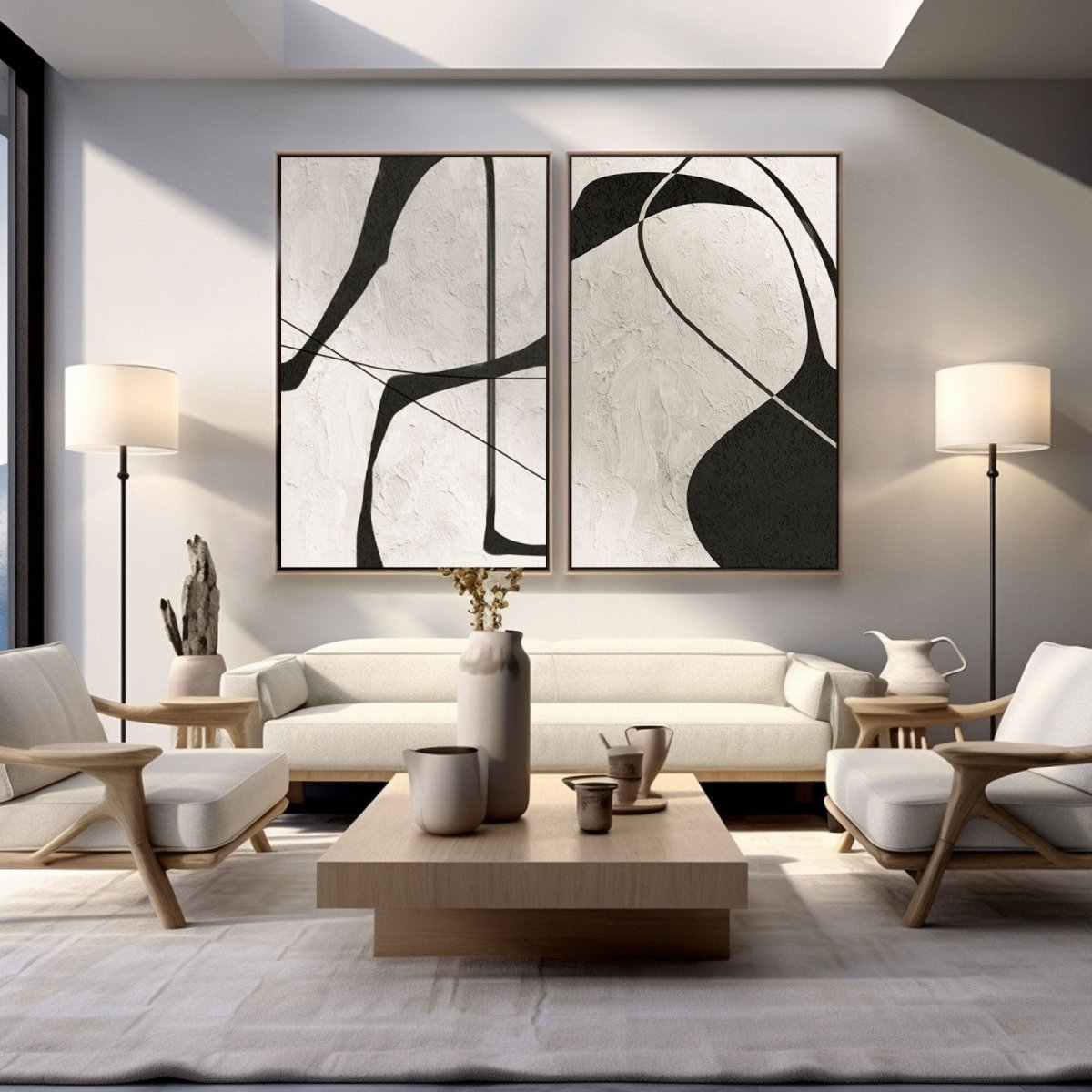 Contemporary Minimalist Art Set Of 2 RAB651 - royalbrushart