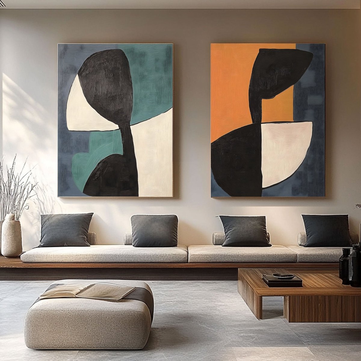 Abstract Painting Set Of 2 RAB694 - royalbrushart