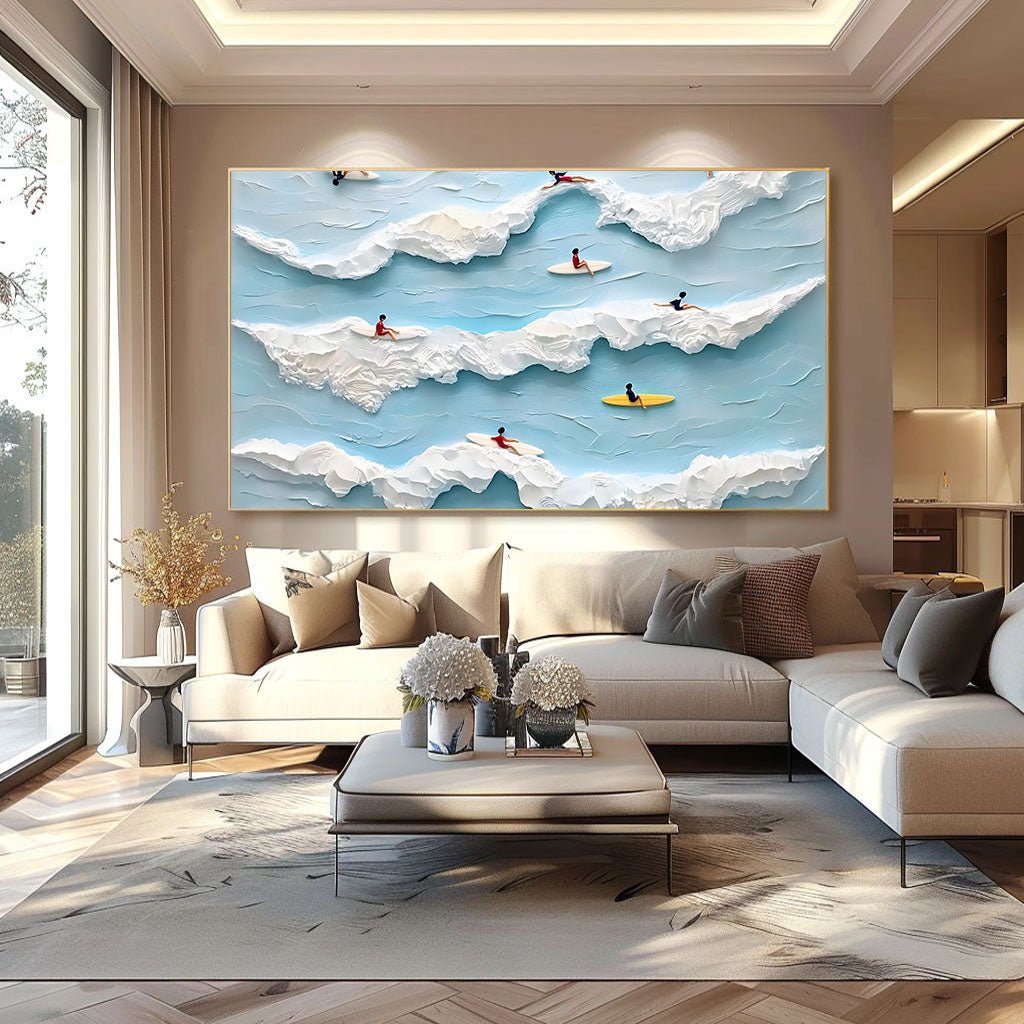Textured Blue Ocean Painting RAB595 - royalbrushart