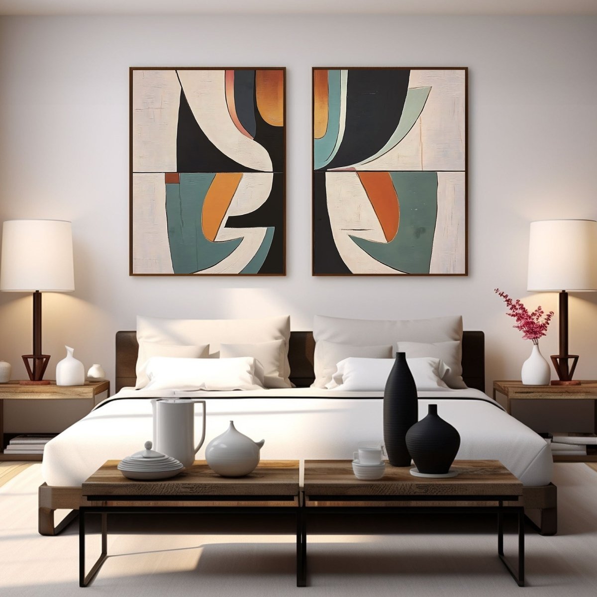Abstract Painting Set Of 2 RAB692 - royalbrushart