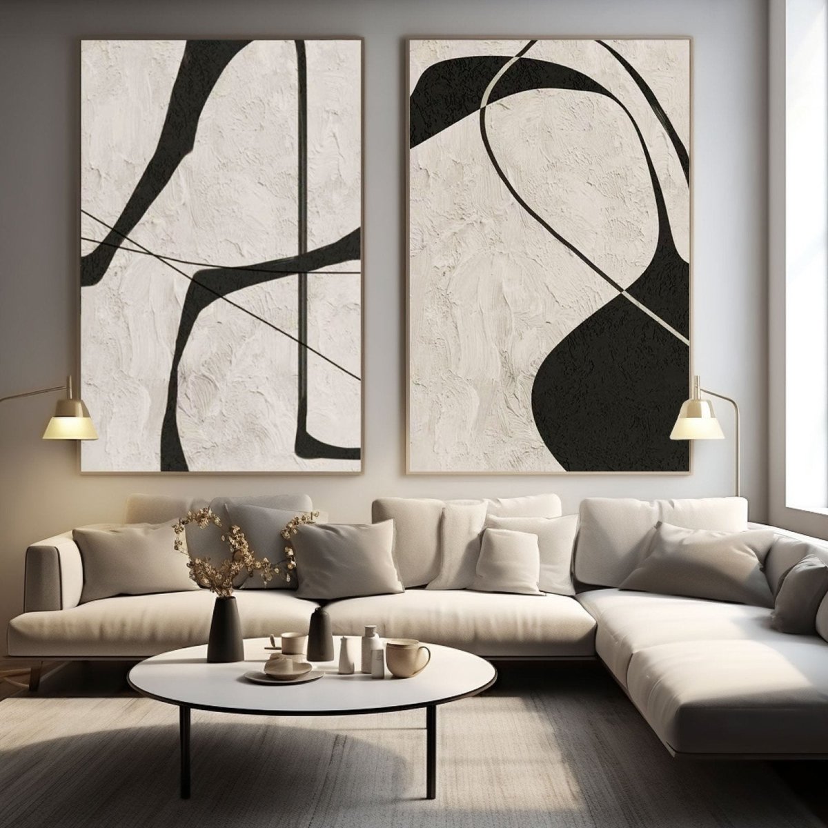 Contemporary Minimalist Art Set Of 2 RAB651 - royalbrushart