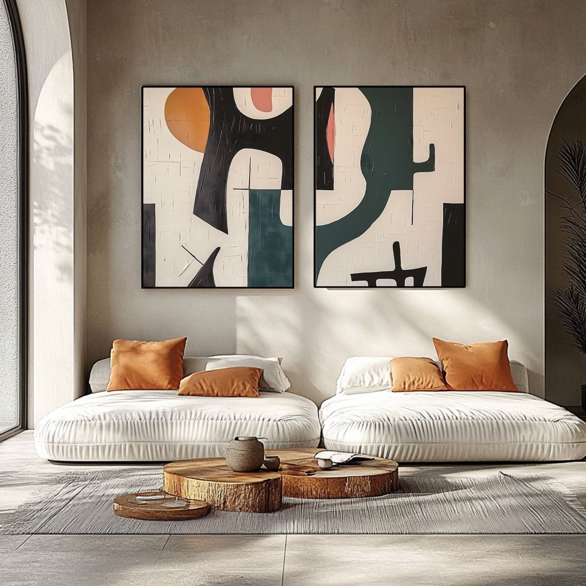 Abstract Painting Set Of 2 RAB695 - royalbrushart