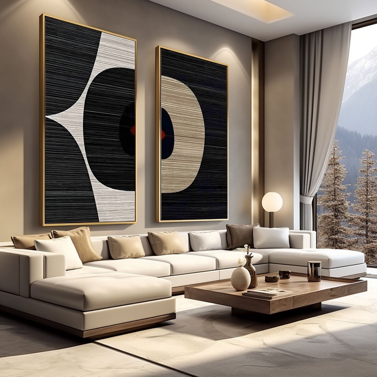 Abstract Painting Set Of 2 RAB345 - royalbrushart
