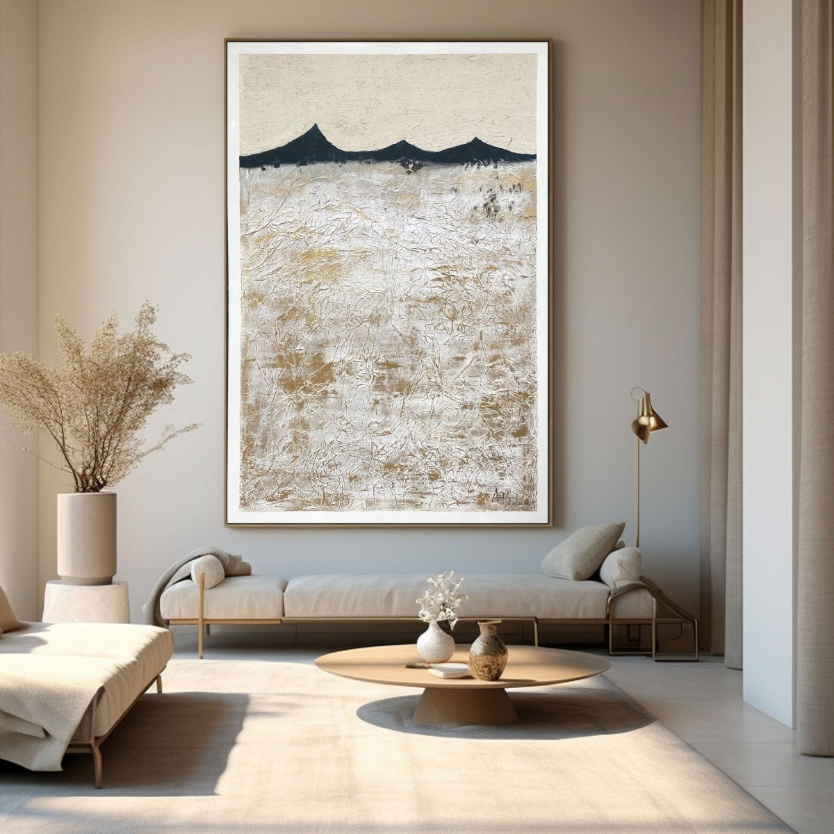 Beige Abstract Painting LRAB617 - royalbrushart