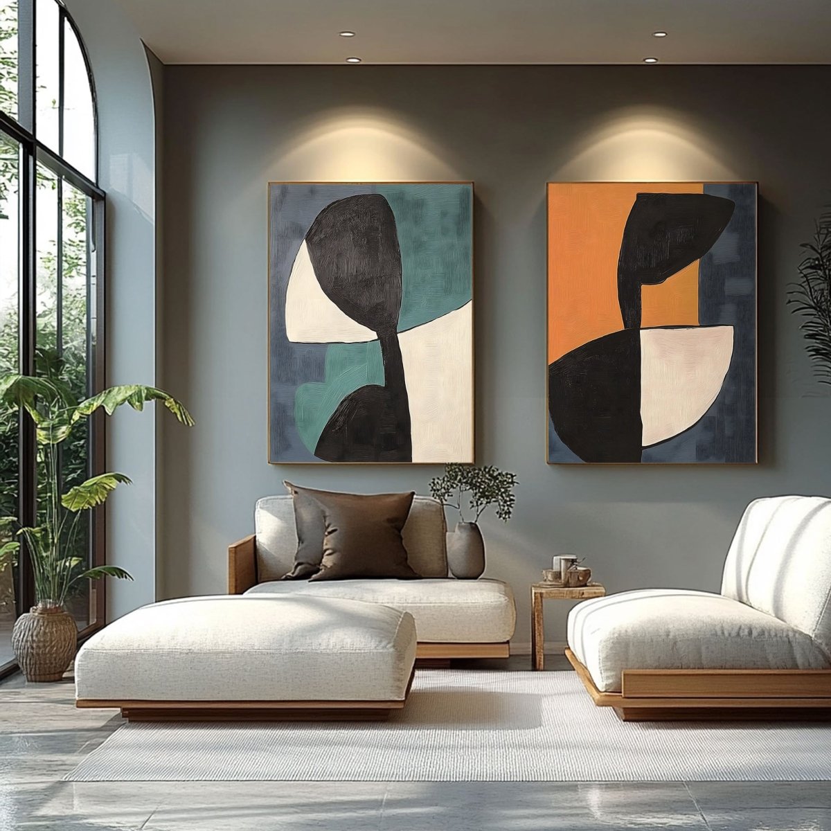 Abstract Painting Set Of 2 RAB694 - royalbrushart