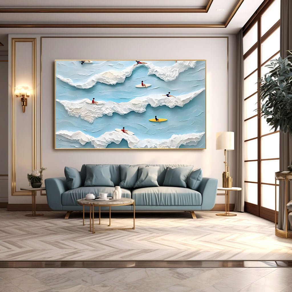 Textured Blue Ocean Painting RAB595 - royalbrushart