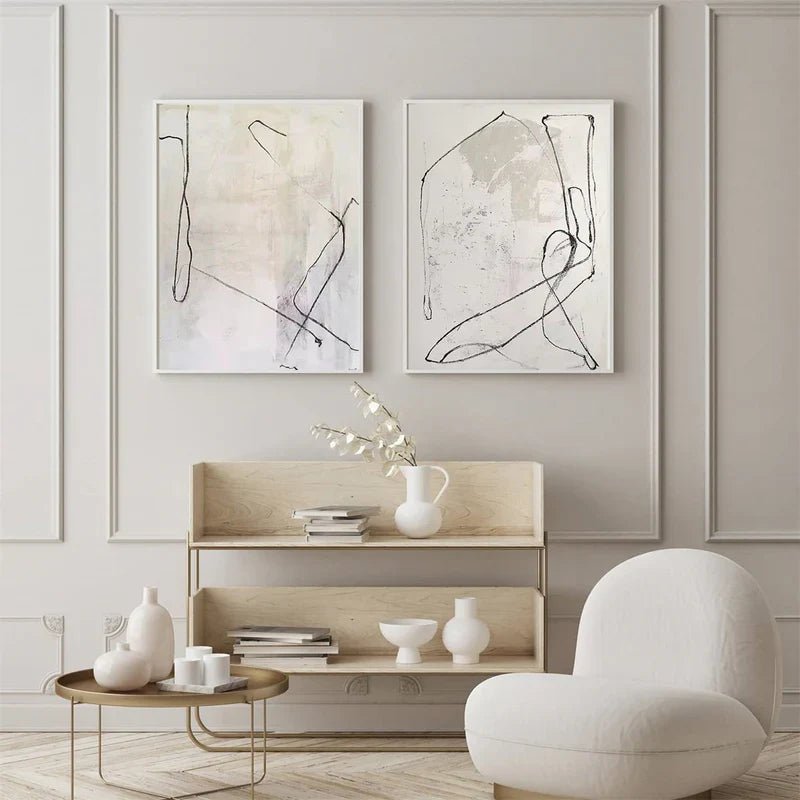 Contemporary Minimalist Art Set Of 2 RAB697 - royalbrushart