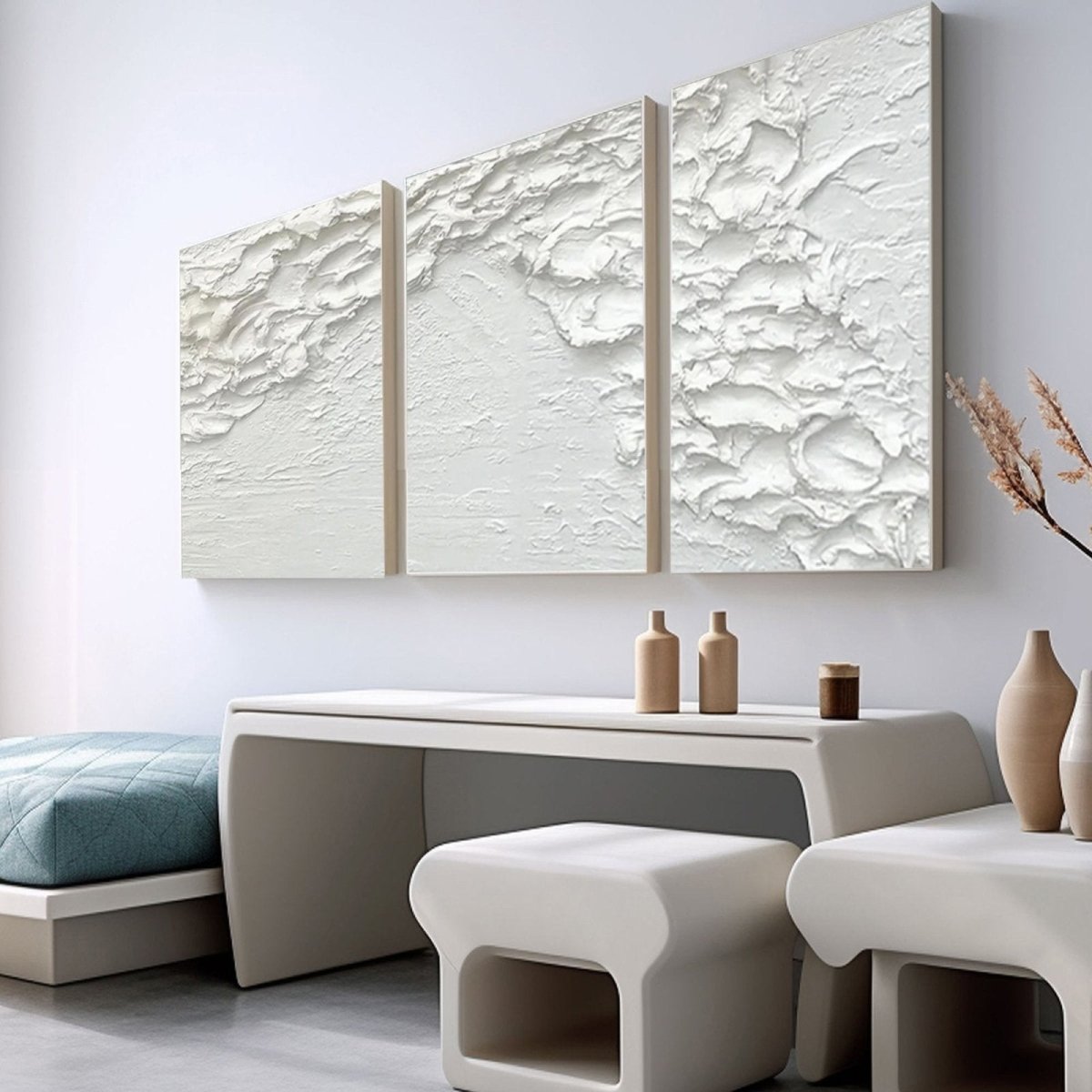 Plaster art texture Painting set of 3 RAB978 - royalbrushart