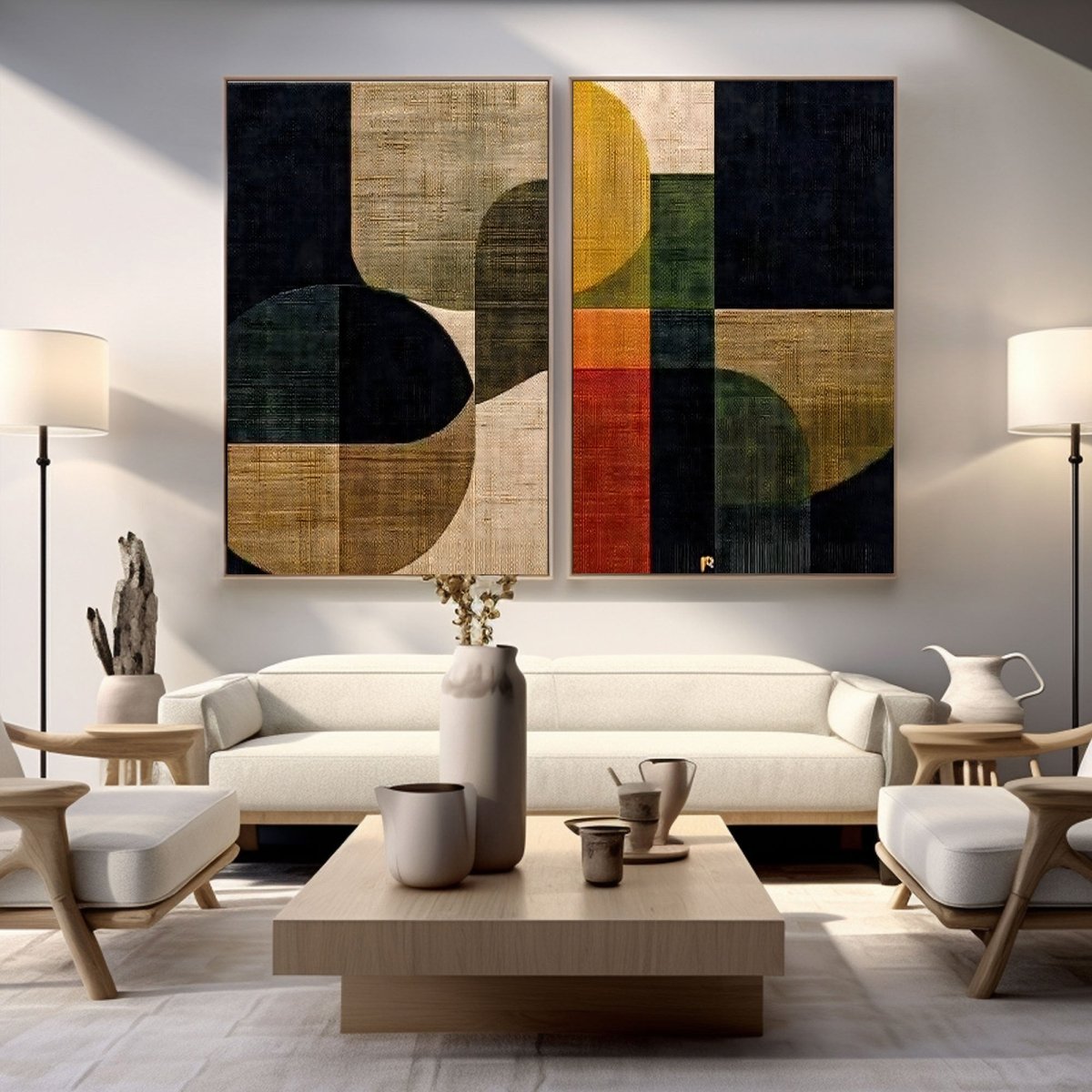 Abstract Painting Set Of 2RAB346 - royalbrushart