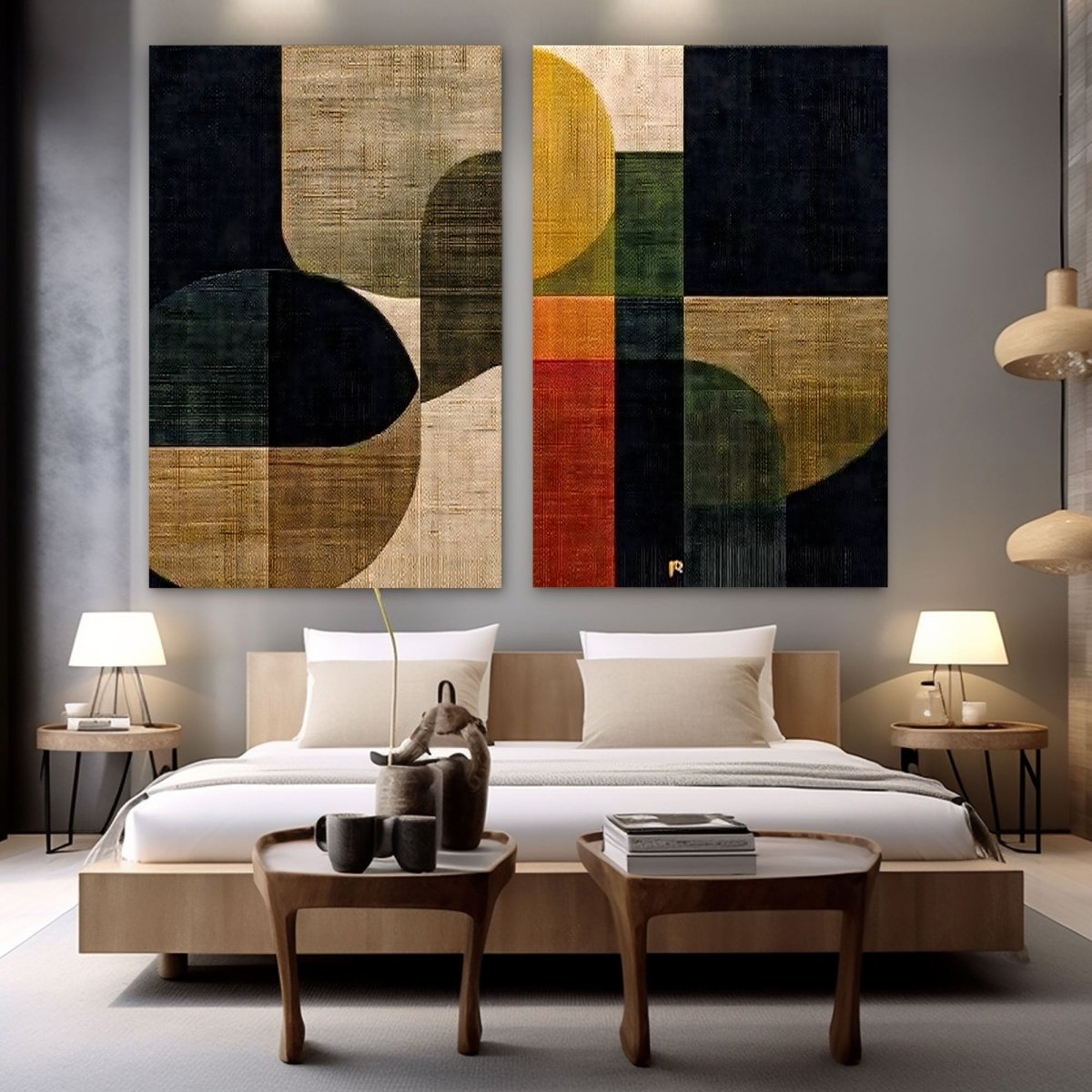 Abstract Painting Set Of 2RAB346 - royalbrushart