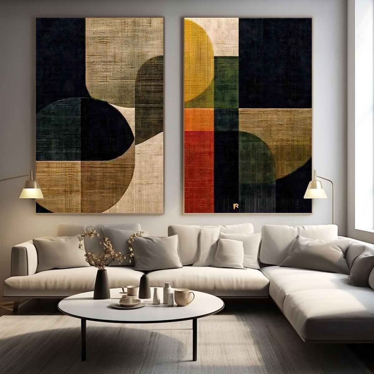 Abstract Painting Set Of 2RAB346 - royalbrushart