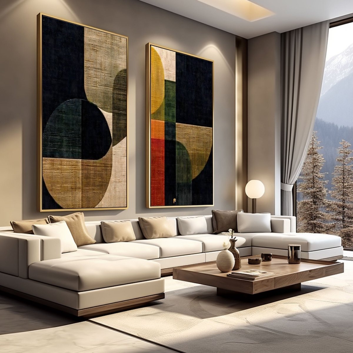 Abstract Painting Set Of 2RAB346 - royalbrushart