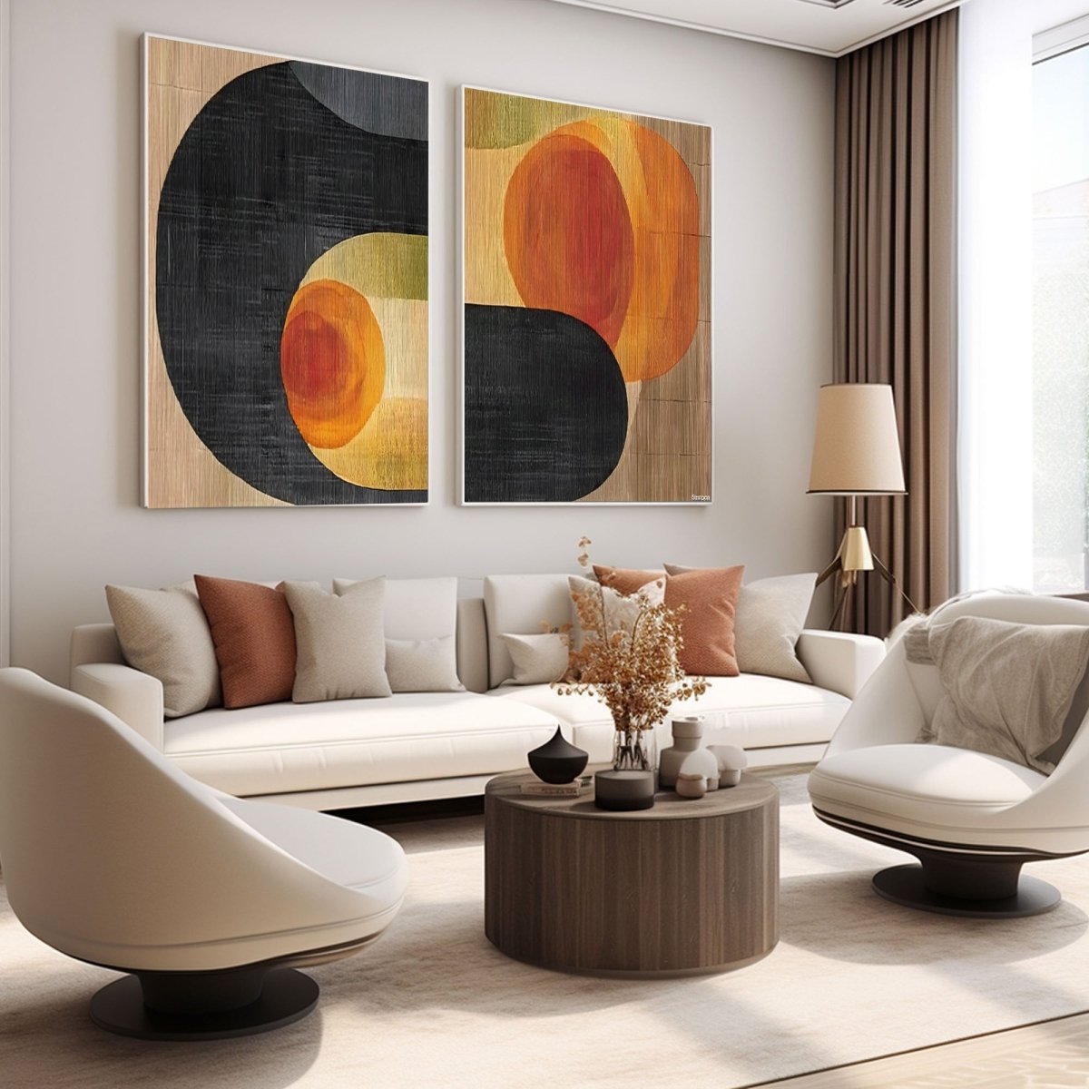 Abstract Painting Set Of 2 RAB432 - royalbrushart