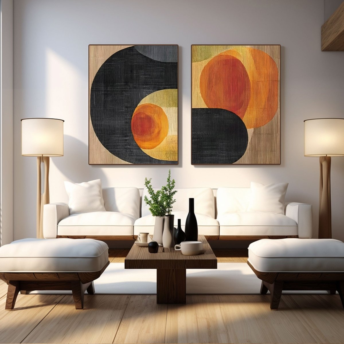 Abstract Painting Set Of 2 RAB432 - royalbrushart