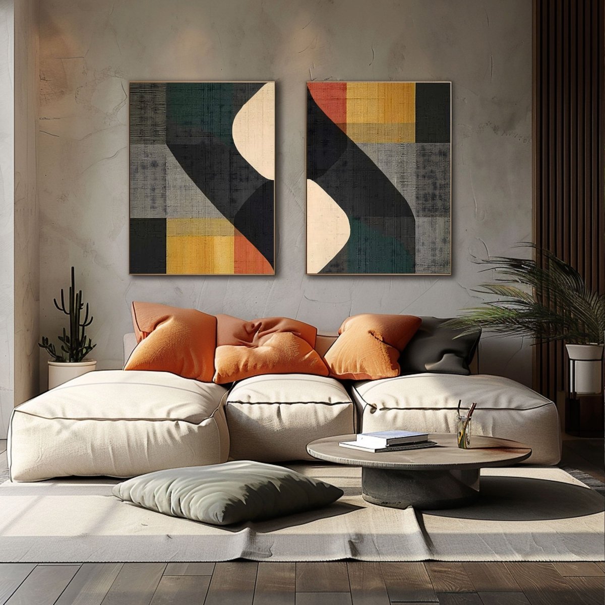 Abstract Painting Set Of 2 RAB433 - royalbrushart