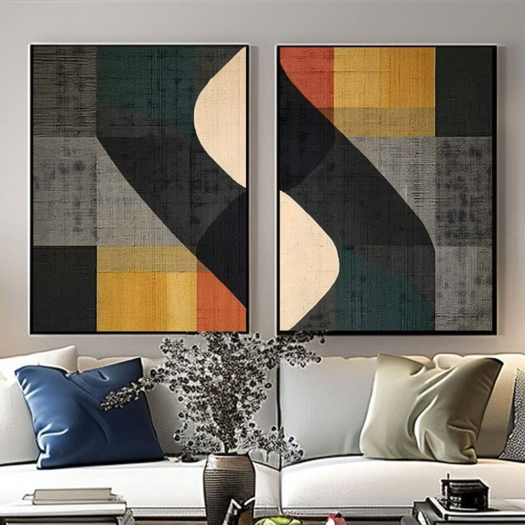 Abstract Painting Set Of 2 RAB433 - royalbrushart