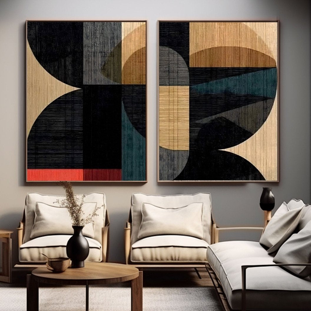 Abstract Painting Set Of 2 RAB434 - royalbrushart