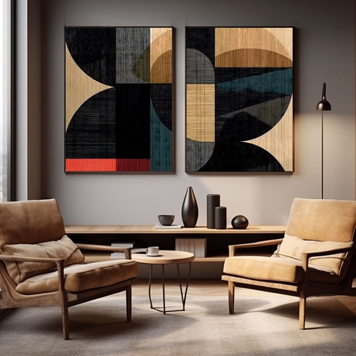 Abstract Painting Set Of 2 RAB434 - royalbrushart