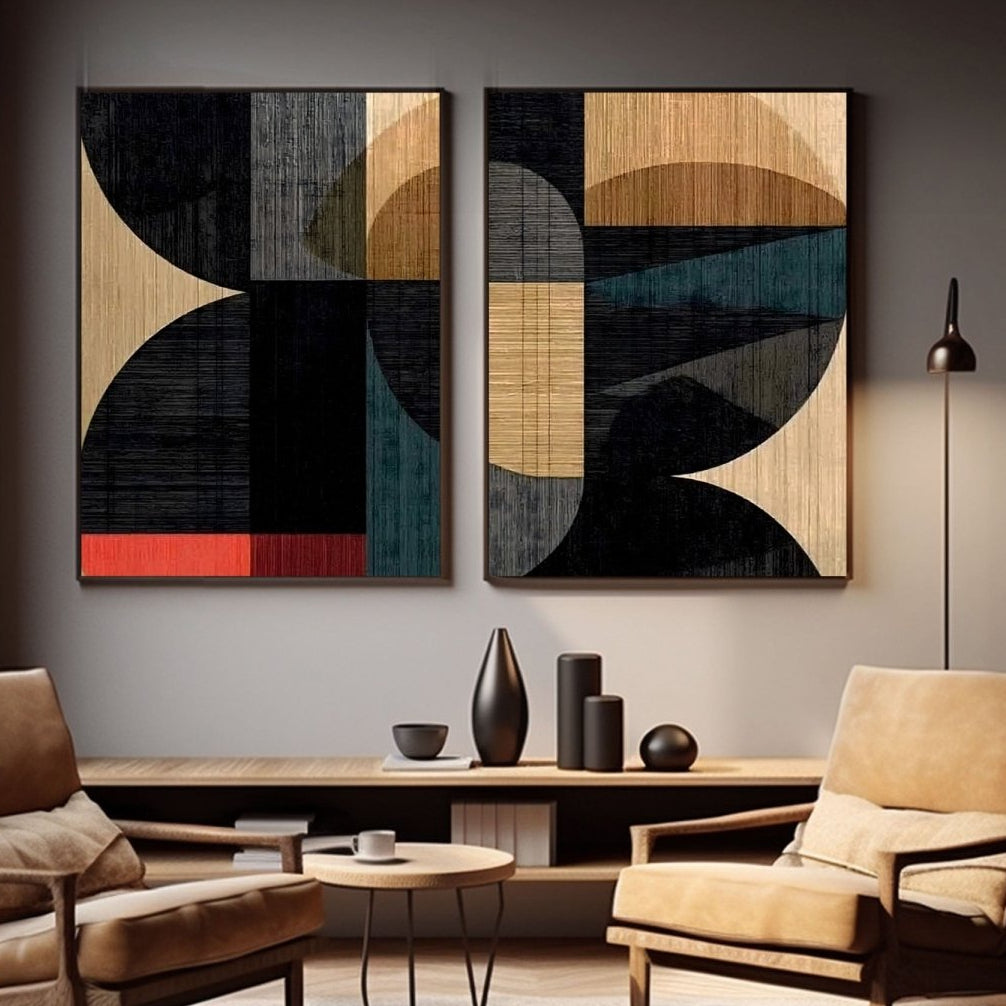 Abstract Painting Set Of 2 RAB434 - royalbrushart