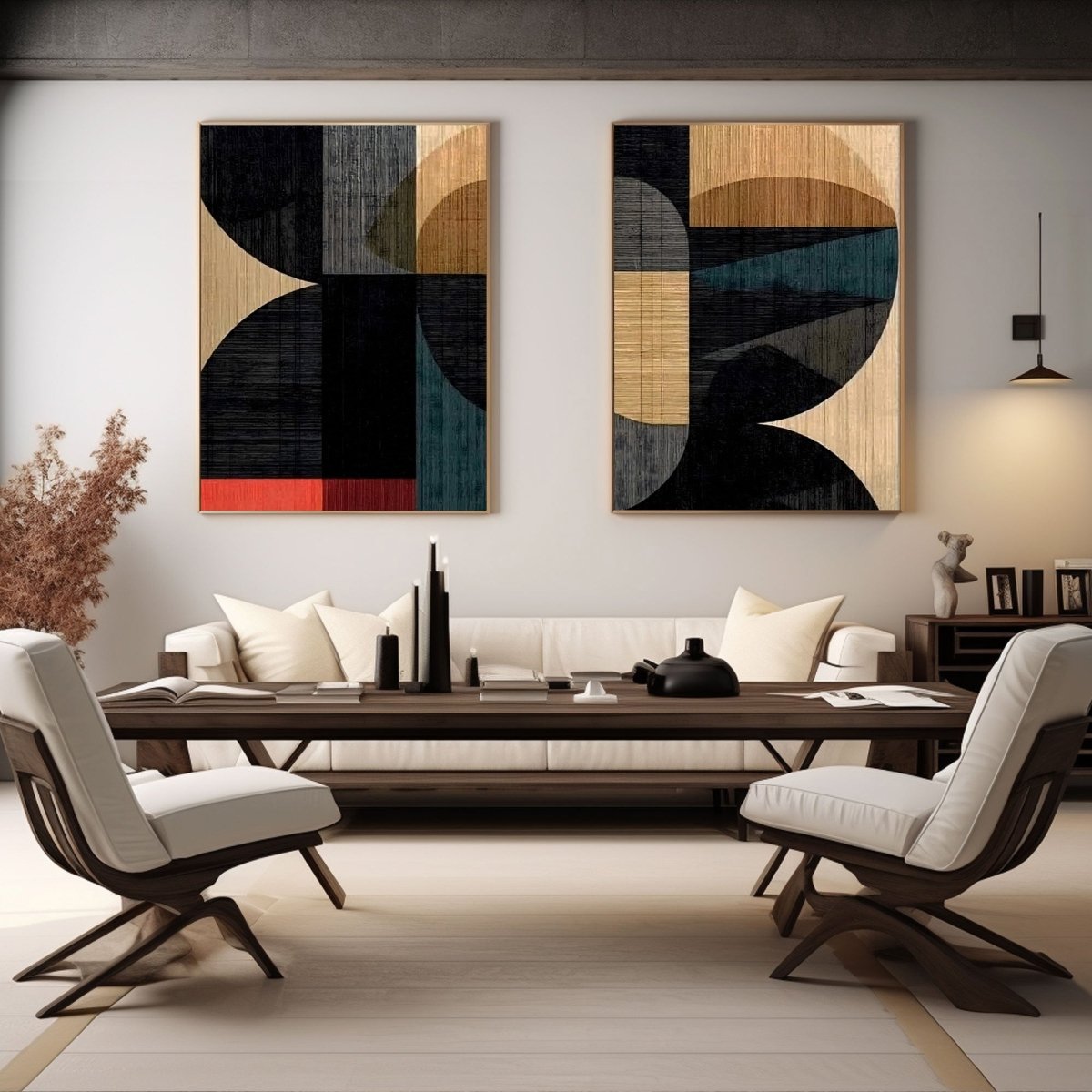 Abstract Painting Set Of 2 RAB434 - royalbrushart