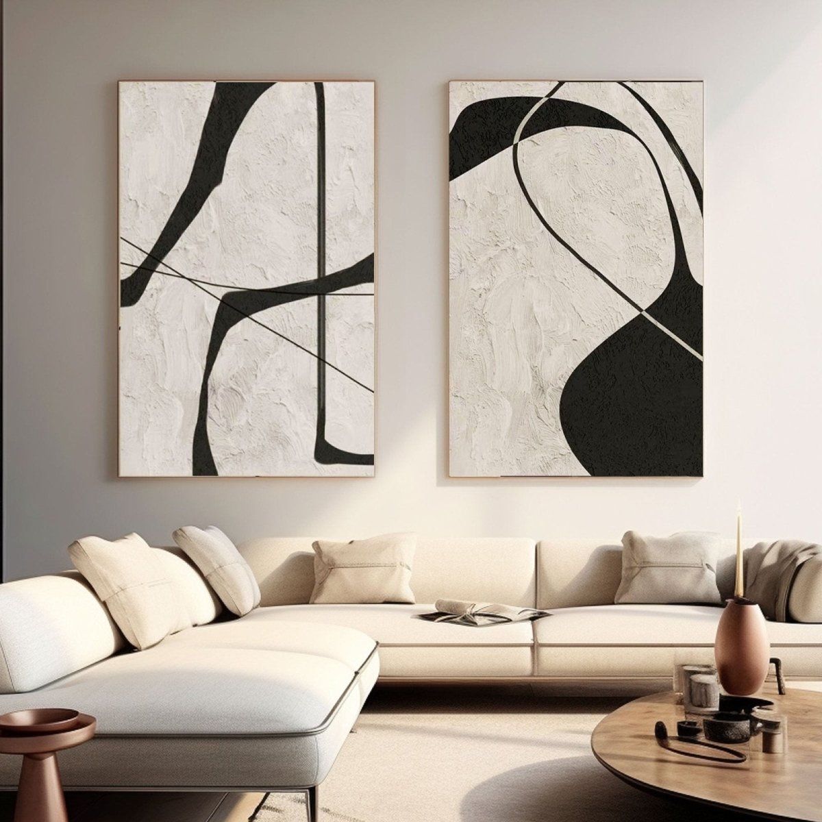 Contemporary Minimalist Art Set Of 2 RAB651 - royalbrushart
