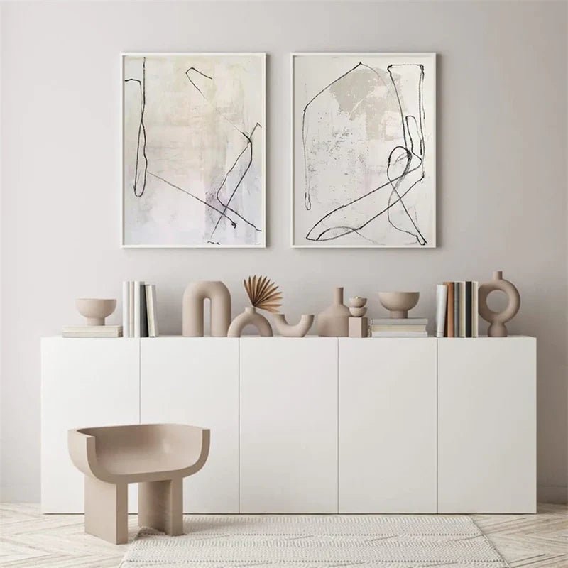 Contemporary Minimalist Art Set Of 2 RAB697 - royalbrushart
