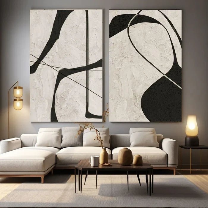 Contemporary Minimalist Art Set Of 2 RAB651 - royalbrushart