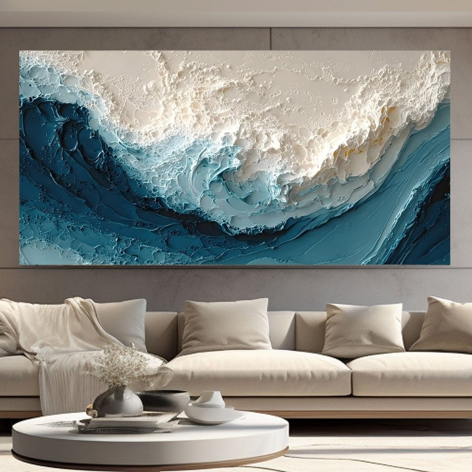 Plaster Textured Ocean Wave Painting RAB447 - royalbrushart