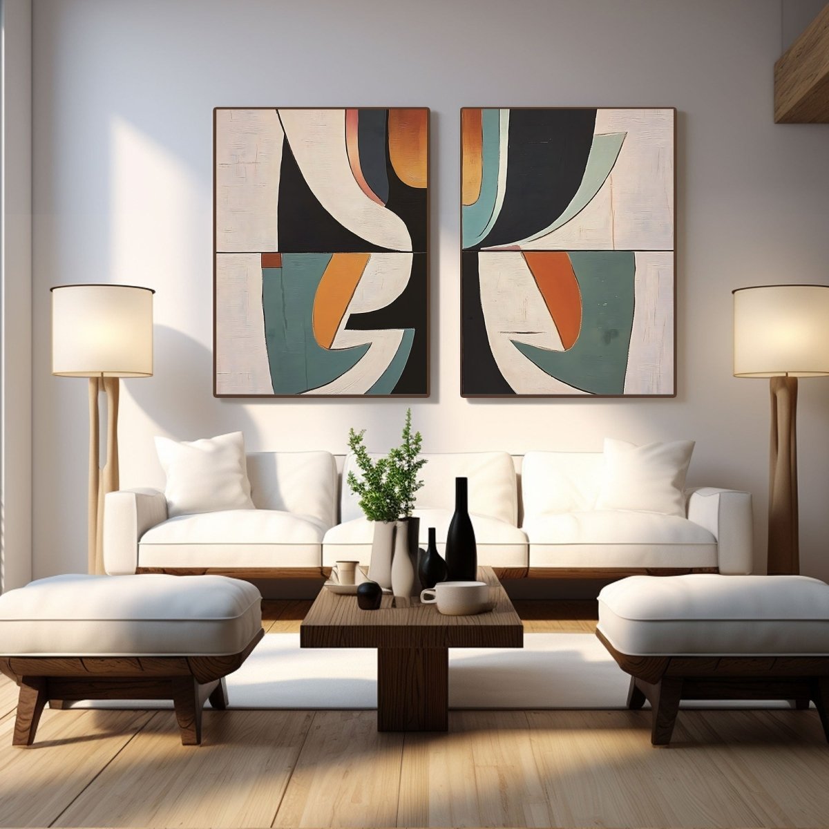 Abstract Painting Set Of 2 RAB692 - royalbrushart