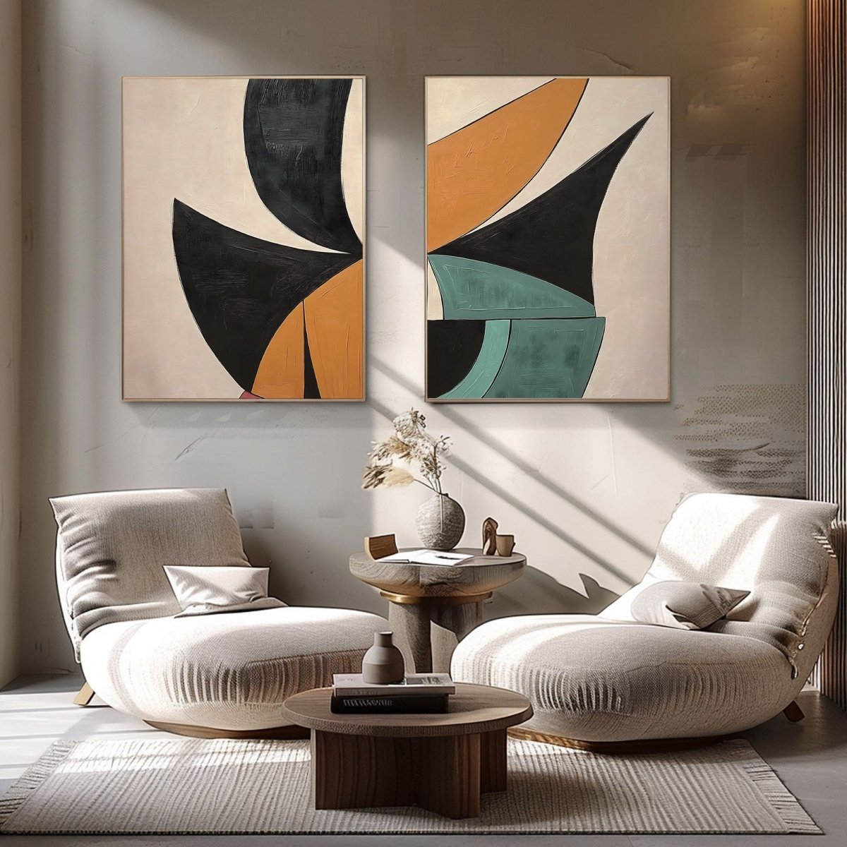Abstract Painting Set Of 2 RAB691 - royalbrushart