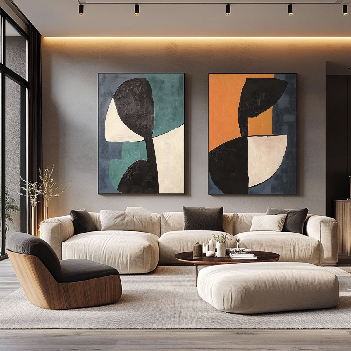 Abstract Painting Set Of 2 RAB694 - royalbrushart