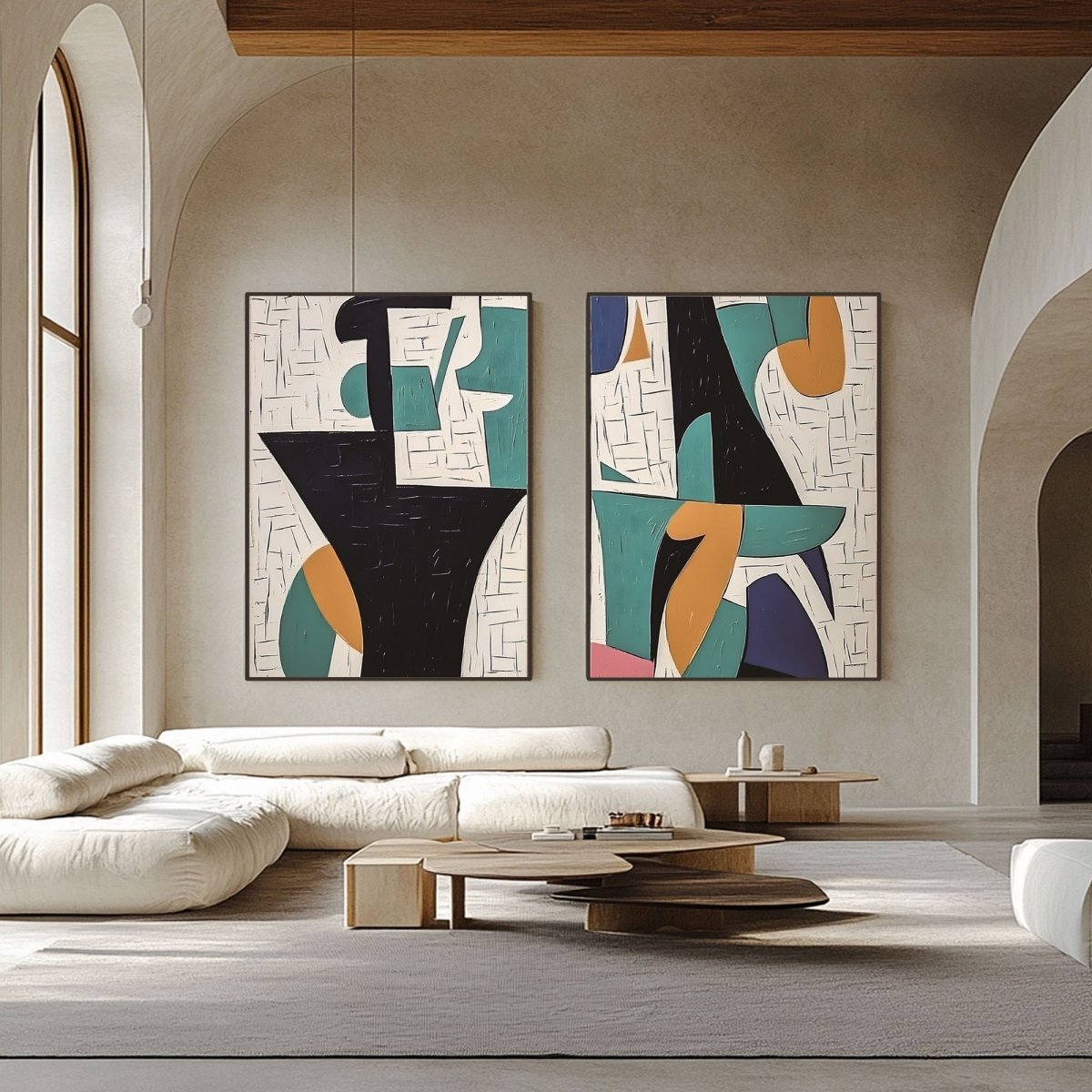 Abstract Painting Set Of 2 RAB693 - royalbrushart