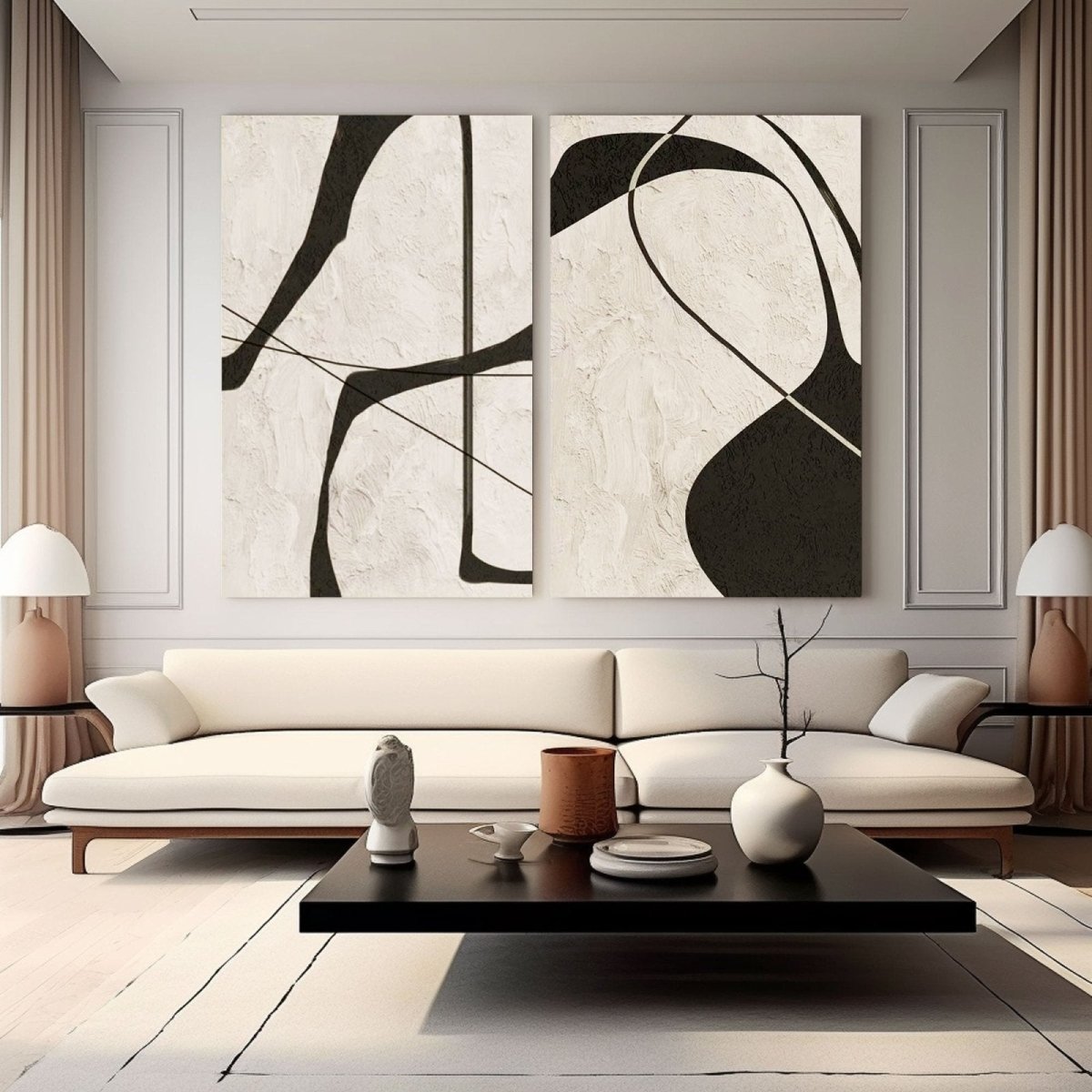 Contemporary Minimalist Art Set Of 2 RAB651 - royalbrushart