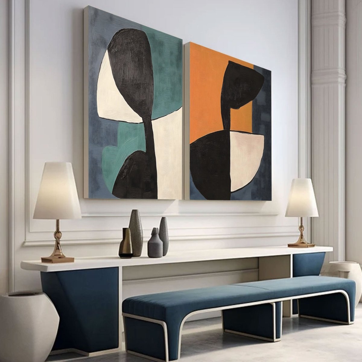 Abstract Painting Set Of 2 RAB694 - royalbrushart