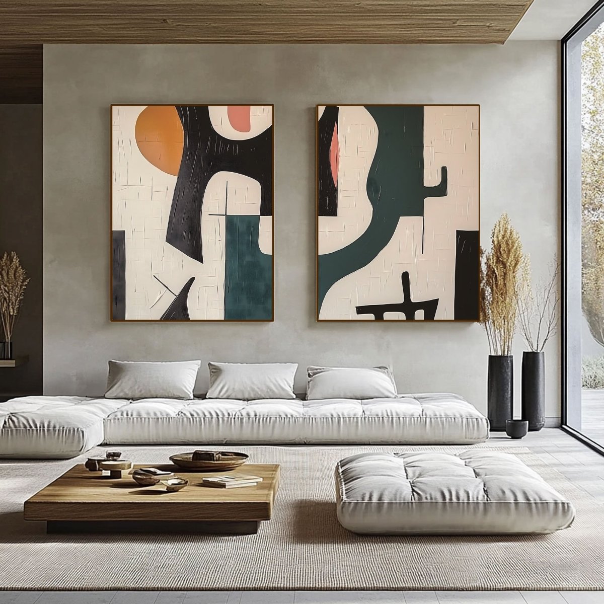 Abstract Painting Set Of 2 RAB695 - royalbrushart