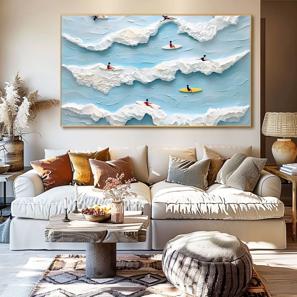 Textured Blue Ocean Painting RAB595 - royalbrushart