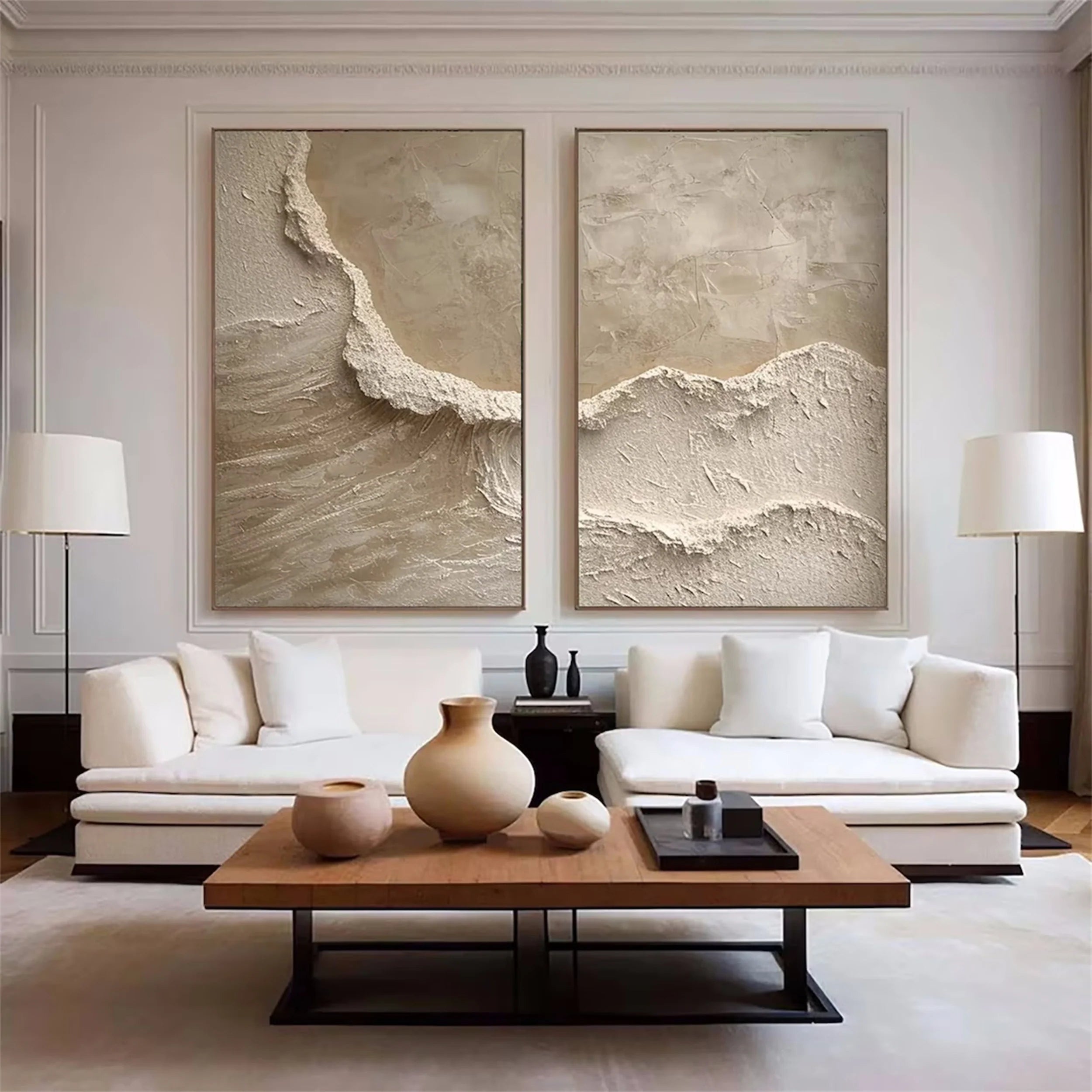Plaster Art Texture Painting Set Of 2 RAB884 - royalbrushart