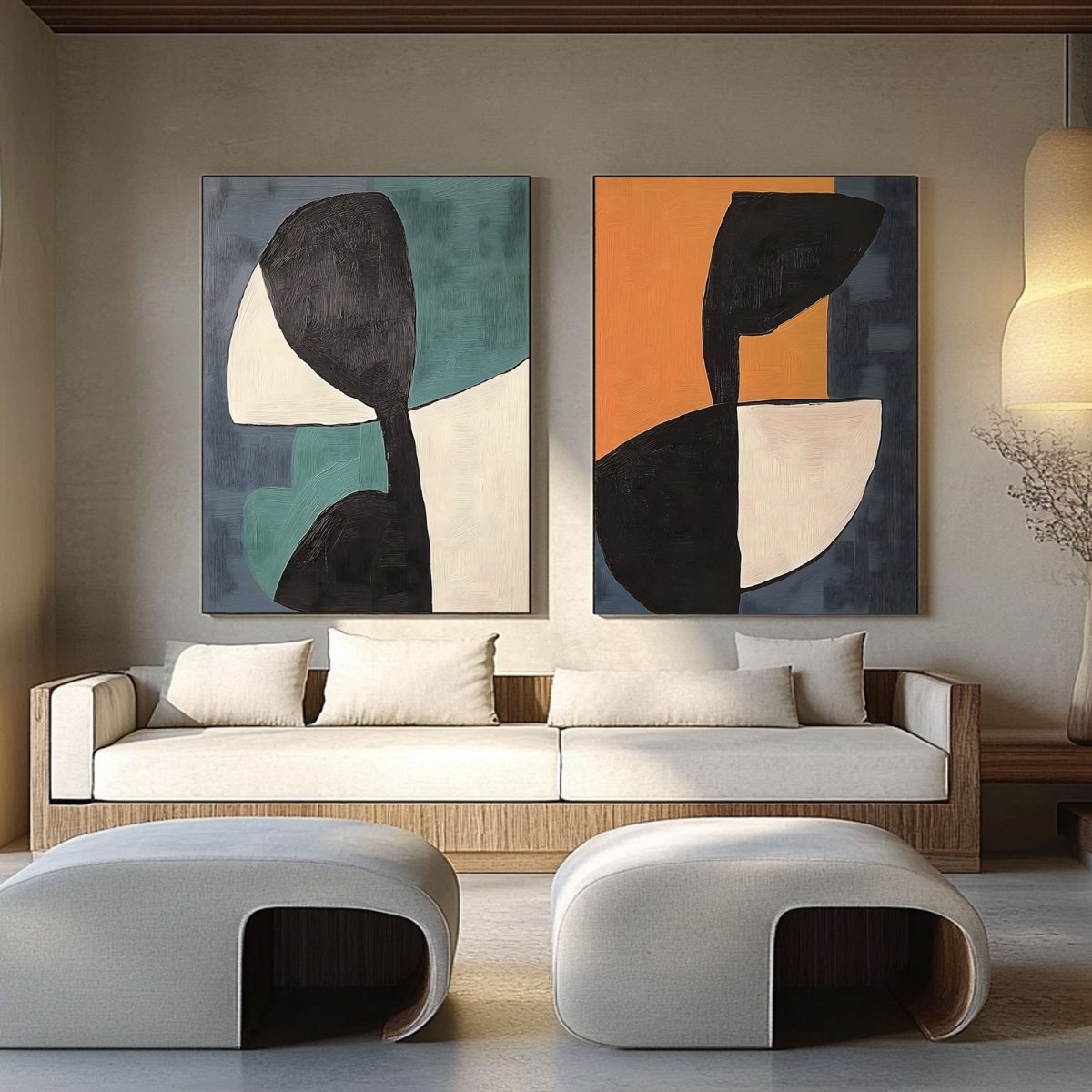 Abstract Painting Set Of 2 RAB694 - royalbrushart
