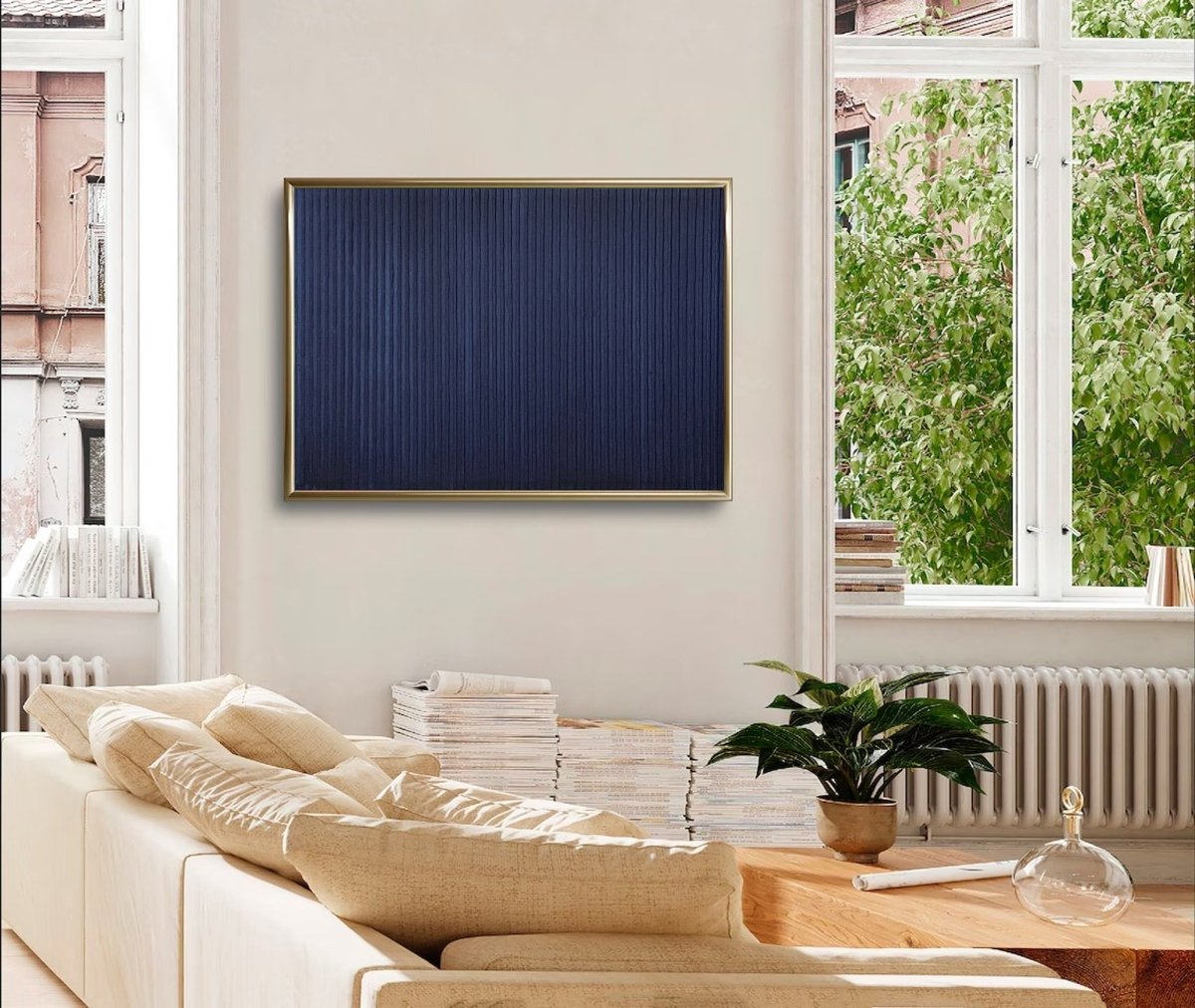 Deep Blue Minimalist Painting RAB100 - royalbrushart
