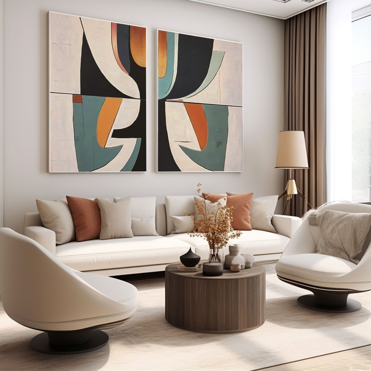 Abstract Painting Set Of 2 RAB692 - royalbrushart