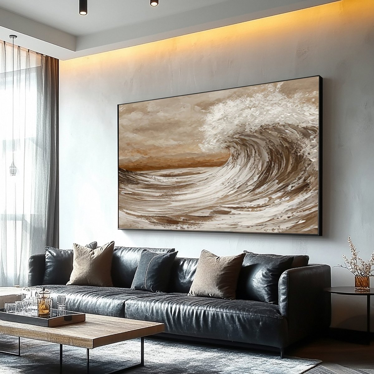 Earthy Tone Sea Wave Painting RAB108 - royalbrushart