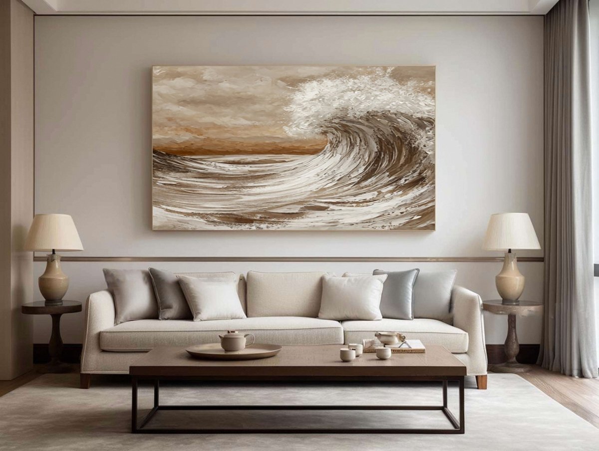 Earthy Tone Sea Wave Painting RAB108 - royalbrushart