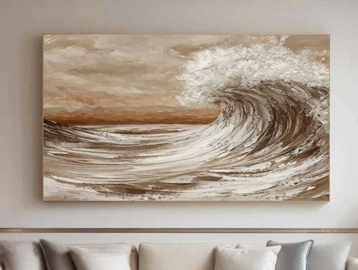 Earthy Tone Sea Wave Painting RAB108 - royalbrushart