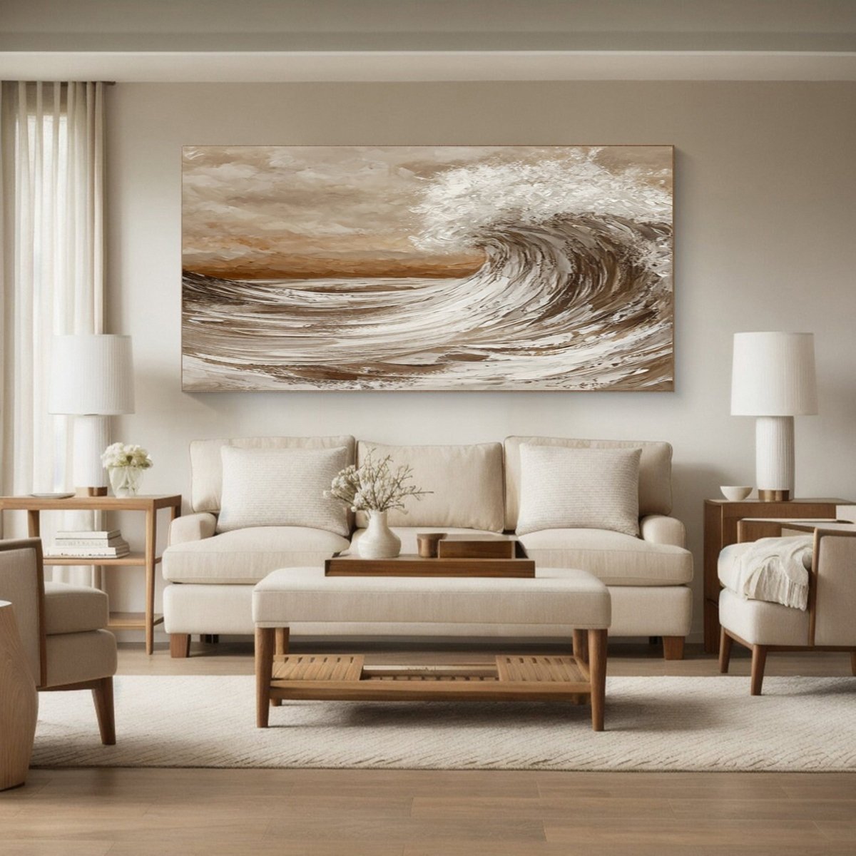 Earthy Tone Sea Wave Painting RAB108 - royalbrushart
