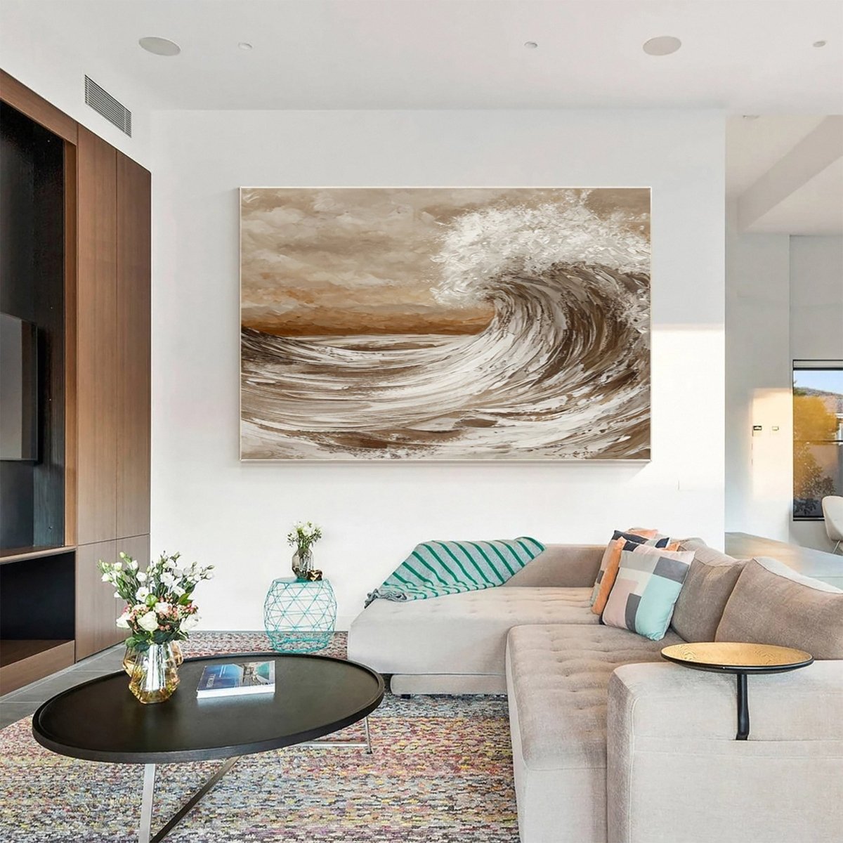 Earthy Tone Sea Wave Painting RAB108 - royalbrushart