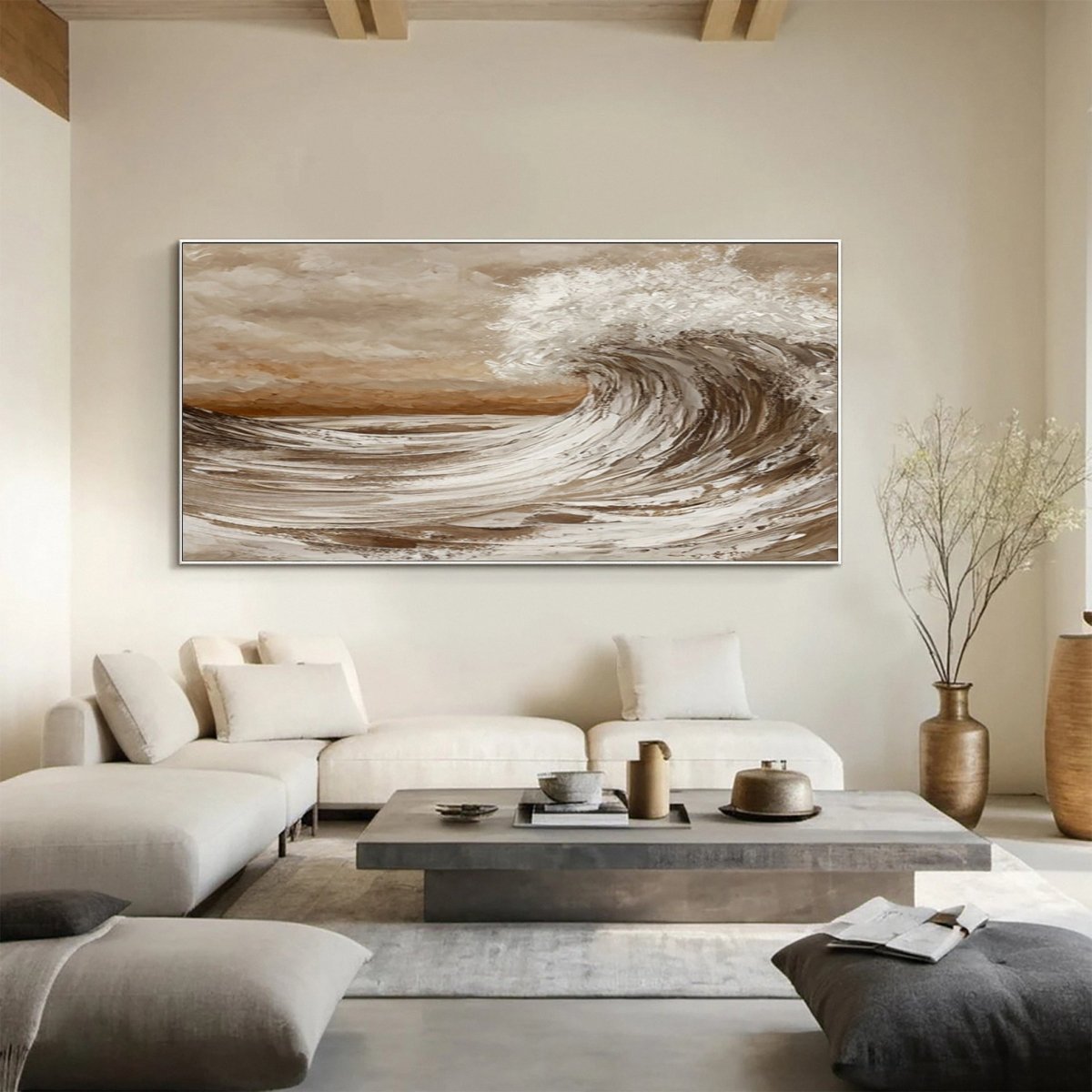 Earthy Tone Sea Wave Painting RAB108 - royalbrushart