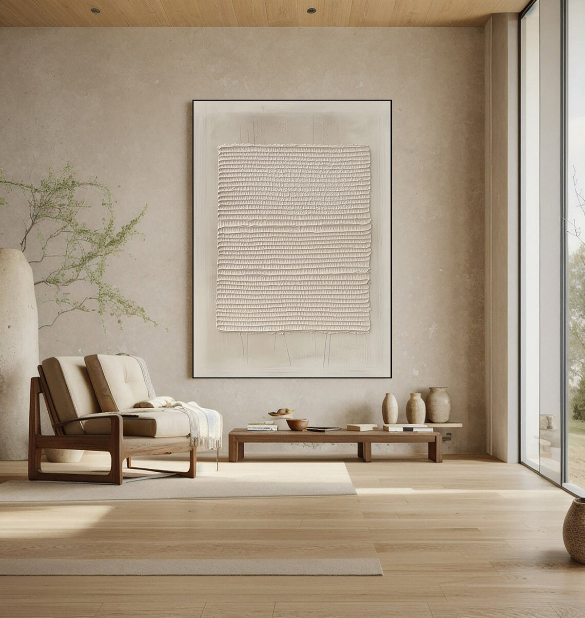 Beige Plaster Painting Abstract Painting Wabi Sabi Thick Textured ...