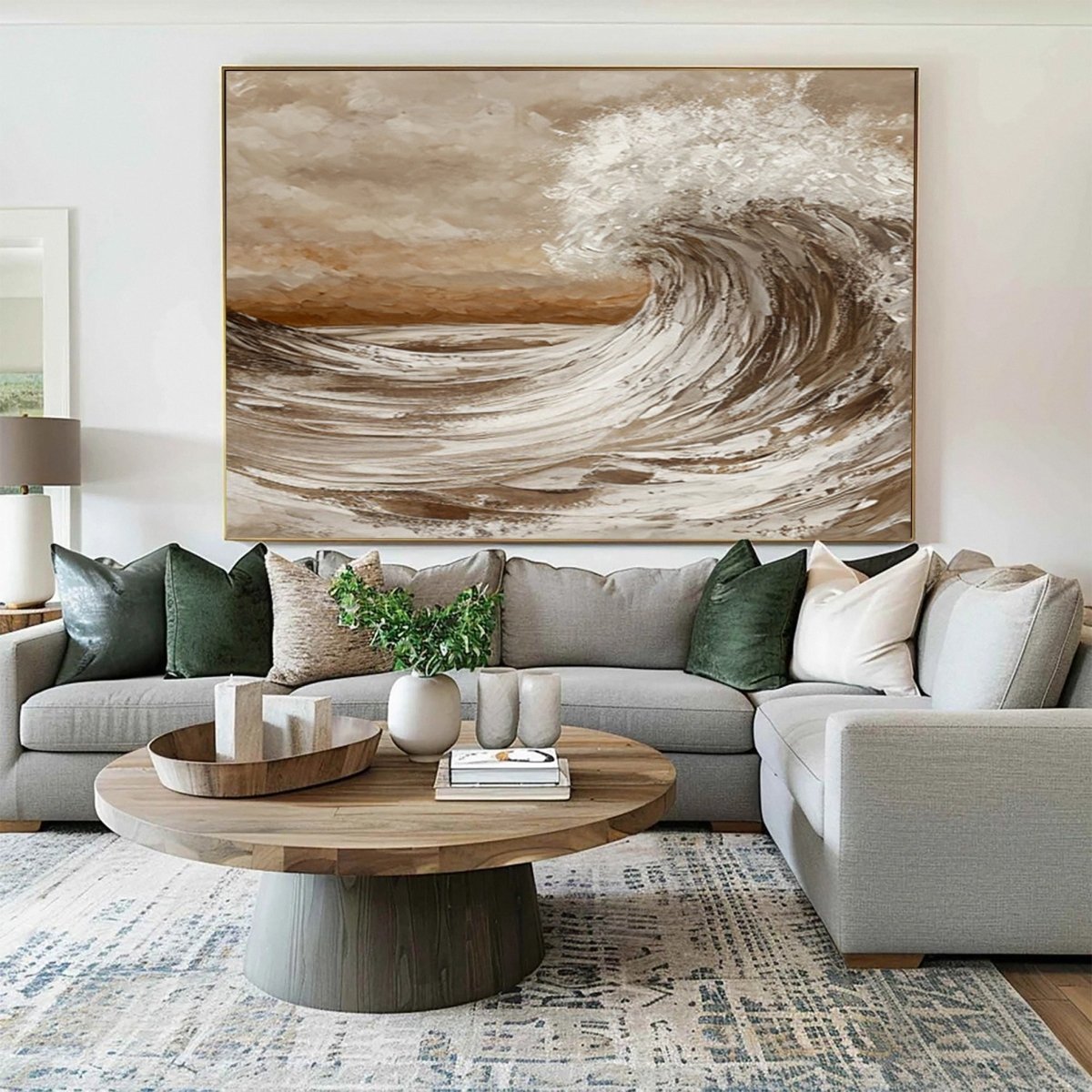 Earthy Tone Sea Wave Painting RAB108 - royalbrushart